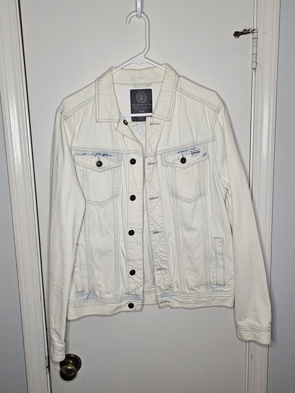 Buffalo David Bitton White Bleach Denim Trucker Jean Jacket - Men's